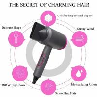 Secador De Pelo Profesional 2000W Con Fuerte Corriente De Aire Caliente Y Frío Iónico Para Salon Con Diffusor Y Broma Negativa - details 3