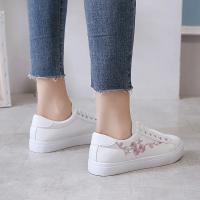 Zapatos Blancos Pequeños Para Mujer Primavera/Verano/Otoño Nuevos Patrón Bordado Coreano Casual Suela Baja Estudiante Zapatos Planos - details 8