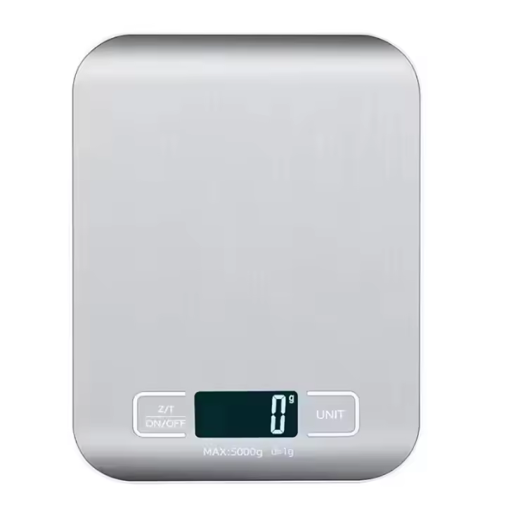 Báscula De Cocina Digital Con Pantalla LED 5Kg/1G Panel De Acero Inoxidizable Escalas Electrónicas Para Alimentaciones Y Joyas De Hornear Para El Hogar - 1