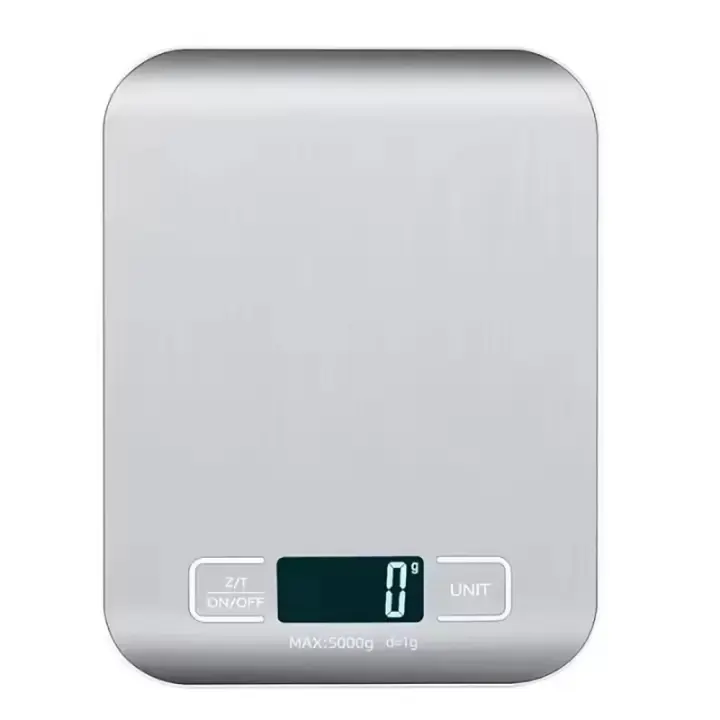 Báscula De Cocina Digital Con Pantalla LED 5Kg/1G Panel De Acero Inoxidizable Escalas Electrónicas Para Alimentaciones Y Joyas De Hornear Para El Hogar - 1