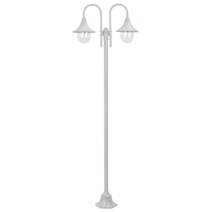 vidaXL Farolas de Jardín con 2 Luces Aluminio 220 cm Iluminación Patio Color Blanco,  Bronce,  Verde oscuro y mas - 1