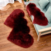 Alfombra De Piel De Oveja Falsa En Forma De Corazón Doble Suave Y Abrazable Alfombra De Zona Para Sala De Estar Decoración De Cama Alfombra Antideslizante Resistente Al Desvanecimiento Para Uso Doméstico Y Hotel - details 5