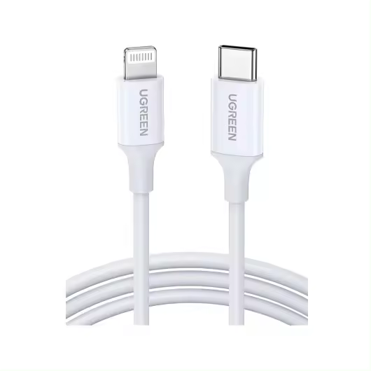CABLE UGREEN USB-C A LIGHTNING MFI 1M WHITE - 1