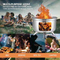 Estufa De Camping Portátil Mini Para Picnic Cocina Con Carbón Y Alcohol Grill De Sobrepresión Para Supervivencia Y BBQ - details 1