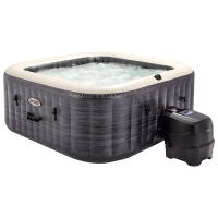 Spa hinchable exterior e interior INTEX para 4 personas, Medidas 175x175cm, material PVC Lam,  capacidad 795 litros, temperatura del agua 10º- 40º, bañera portátil inflable, con accesorios incluidos - details 0