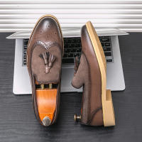 Zapatos De Liderazgo Elegante Para Hombre Casual Formal Slip-on Loafers De Cuero Tassel Para Noche Fiesta Boda Zapatos De Velada - details 7