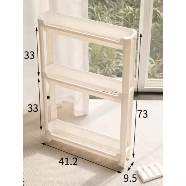 Estante Multifuncional De Almacenamiento Para Cocina Baño Sala De Estar Organizador De Hogar Con Ruedas Para Snacks Y Artículos Pequeños Ecológico Tres Niveles Plástico - 1