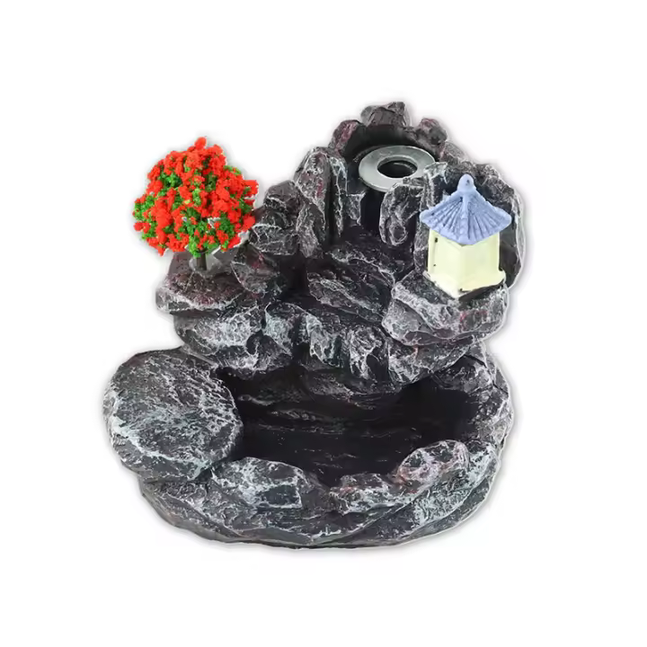 Soporte De Incienso De Resina Para Oficina Sala De Estar Mesa De Café Decoración Del Hogar Estilo Montaña Con Cascada Venta Por Pieza - 1