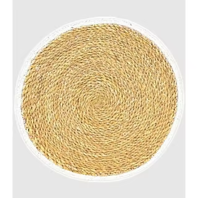 Salvamantel seagrass ribete blanco grande     -EkilikuaHome - 1