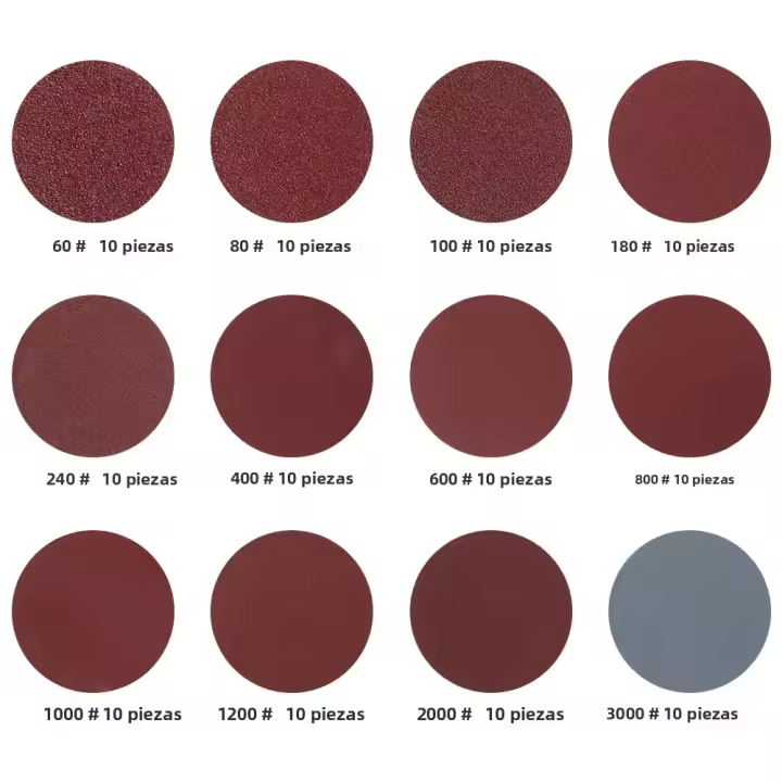 Kit De Discos De Arena 300Pcs 50mm 60-3000 Grit Para Taladro Herramientas De Polido Con Placa De Apoyo Para Metal Y Madera - 1