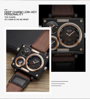 Reloj Deportivo Para Hombre Oulm Estilo Único Diseñador Calidad Superior Cuero Y Tela Reloj De Cuarzo Moda Resistente Al Choque - details 10