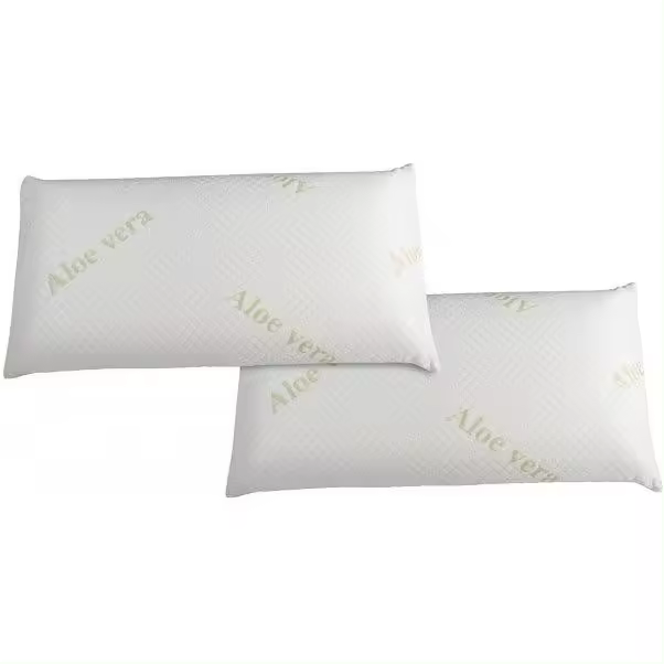 Almohada  viscoelástica aloe vera  70 cm de largo  con relleno 100% adaptable,  con funda de aloe vera que se puede quitar y lavar, ergonómica, se ajusta bien al cuello y la cabeza, y tiene un tratamiento que ayuda a prevenir bacterias. - 1