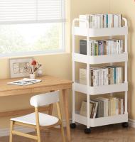 Estantería industrial para libros, estantería de esquina minimalista, mueble modular para sala de estar, color blanco - details 1