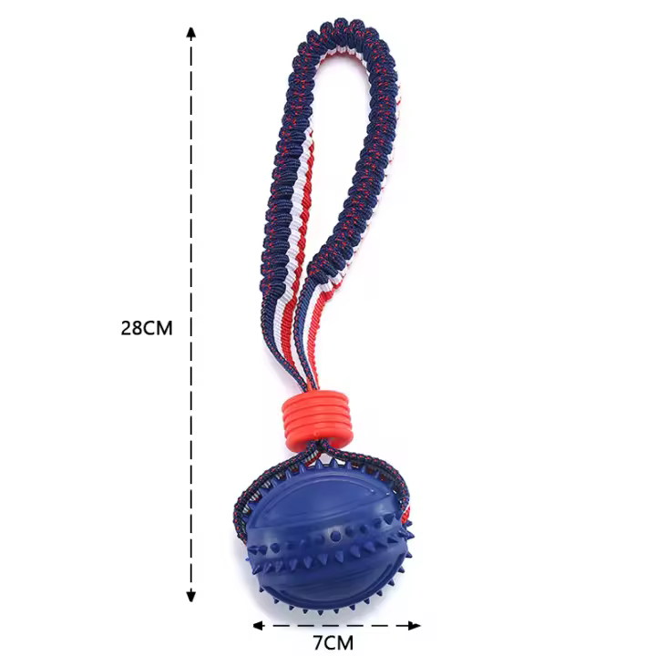 Juguete Para Perros Interactivo Con Correa Bola De Limpieza Dental Resistente Mordedor Para Pequeños Y Grandes Perros Juguetes De Entrenamiento Para Puppies - 1