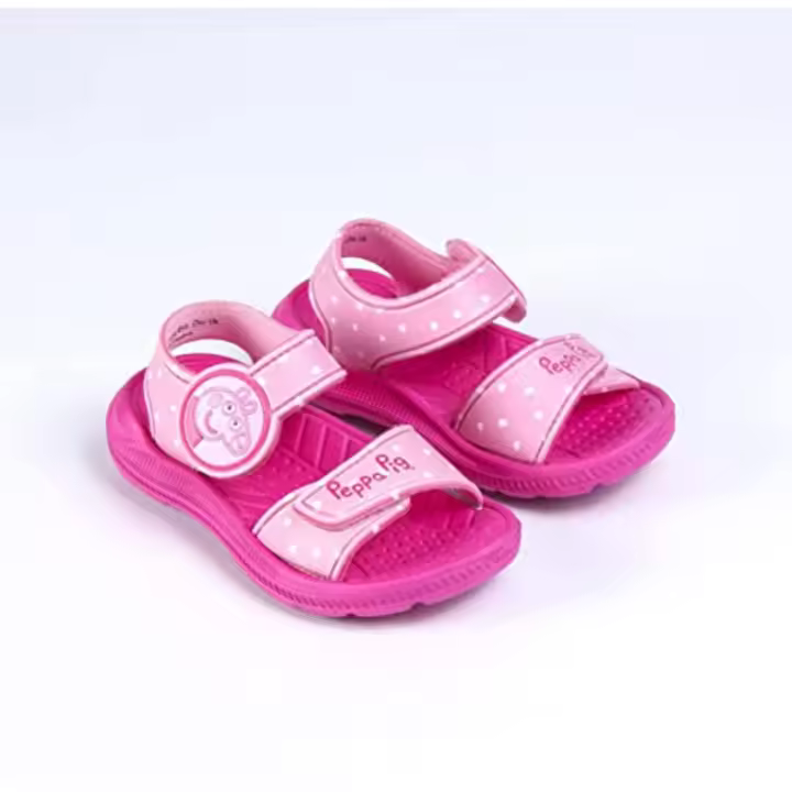 Peppa Pig Sandalias Rosa Niña Velcro Bordado Oficial - 1