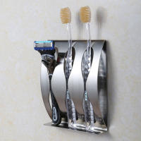 Soporte De Pared Para Cepillo De Dientes 2024 1PC Organizador De Dientes Con 3/2 Ganchos Adhesivo Auto Adhesivo Accesorios De Baño En Acero Inoxidable - details 0