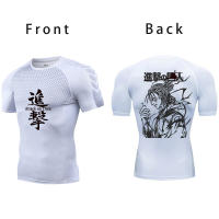 Camiseta De Compresión Secado Rápido Para Hombre Attack on Titan Fitness Gorrito Gótico Camiseta Deportiva Manga Corta Manga Larga Manga Media Para Verano Manga Corta Manga Larga Manga Media - details 16