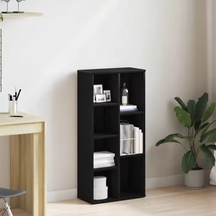 vidaXL Estantería madera envejecida 50x25x104 cm en color Madera antigua/Roble artisan/Roble negro | almacenamiento funcional diseño moderno para baño dormitorio sala - 1