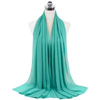 Nueva Elegante Bufanda De Mujer 2023 Modesta En Chiffón Sólido Tamaño Grande Abrazadora Para Cabeza Y Cuello Protección Solar Estilo Fashion - details 45