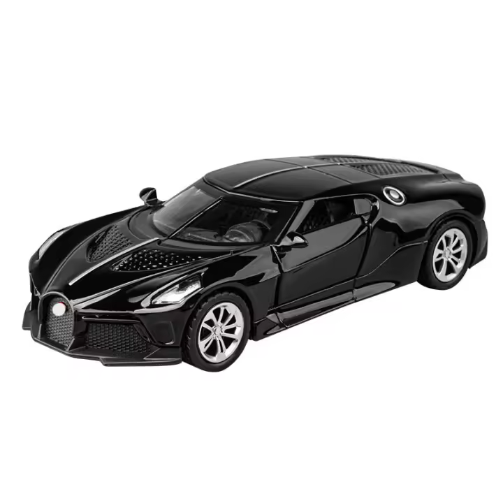Modelo De Coche De Aleación Bugati 1:36 Con Sonido Y Luz Vehículo De Retroceso Para Juguete Decorativo Para Niños Regalo Simulación Alta Diecast Metal - 1