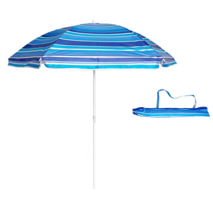 Sombrilla playa de Hierro diámetro 140-160cm Sombrilla para Playa, Jardín o Piscina Protección Solar UV50+ - 1
