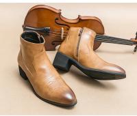 Botas De Negocios Para Hombre Estilo Británico Vintage Hechas a Mano En Cuero PU Botas De Tobillo Materiales De Suela Y Lining De PU - details 10