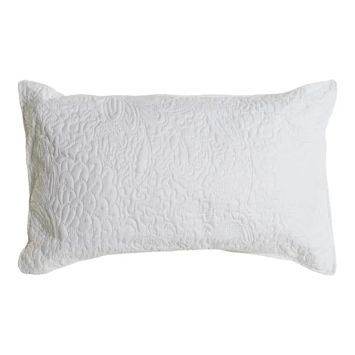 Cojín DKD Home Decor Blanco Poliéster Floral 60 x 10 x 40 cm - 1