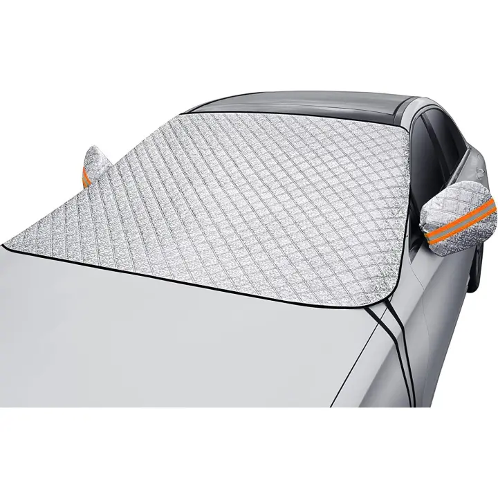 SOMY Cubierta ultragruesa para parabrisas de automóvil: nieve, hielo, sol, polvo, rayos UV, resistente al agua, ajuste perfecto para automóviles, SUV, todos los años, cubierta de automóvil de verano/invierno - 1