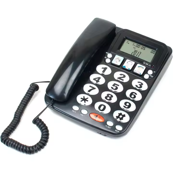 Teléfono Fijo Rainbow Walker para Personas Mayores. Teclas y Botones Grandes, Pantalla LCD, Manos Libres - 1