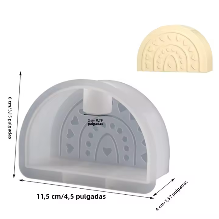 Molde De Silicona 3D Arco Iris Para Velas Y Artesanía Decoración De Nube Arco Iris DIY Aromaterapia Plástico Colorido - 1