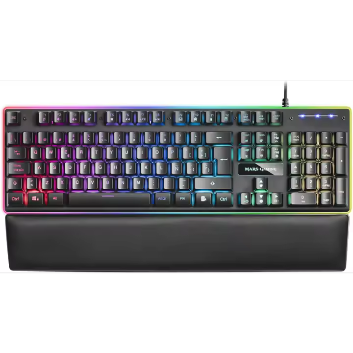 Teclado Gaming Mars Gaming MK320 RGB USB Negro QWERTY en Portugués - 1