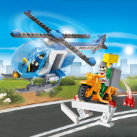 COGO Helicóptero Y Motocicleta De La Policía De La Ciudad Bloques De Construcción Clásicos Juguete Para Niños Regalos (164 Piezas) - details 0