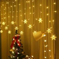 Luces De Navidad En Forma De Copo De Nieve 8 Modos Guirnalda De Ventana LED Icicle Fairy 2024 EU-Plug Decoración Para Año Nuevo 2025 - details 11