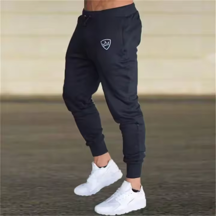 Nuevos Pantalones De Correr Para Hombre Fitness Con Estampado Cómodos Y Elásticos Pantalones Deportivos De Entrenamiento Slim Casuales De Polyester - 1