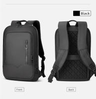 HK-mochila delgada para hombre, bolsa para ordenador portátil de 15,6 pulgadas, impermeable, minimalista, de negocios, con carga USB, informal, para viaje y trabajo - details 14