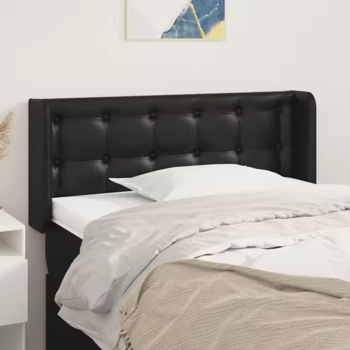 vidaXL Cabecero de cuero sintético negro 103x16x78/88 cm - 1