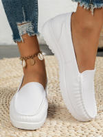 Zapatos De Enfermera Para Mujer Cómodos Con Suela Suave Transpirable Antideslizante Plataforma Delgada Trabajo Color Blanco - details 5