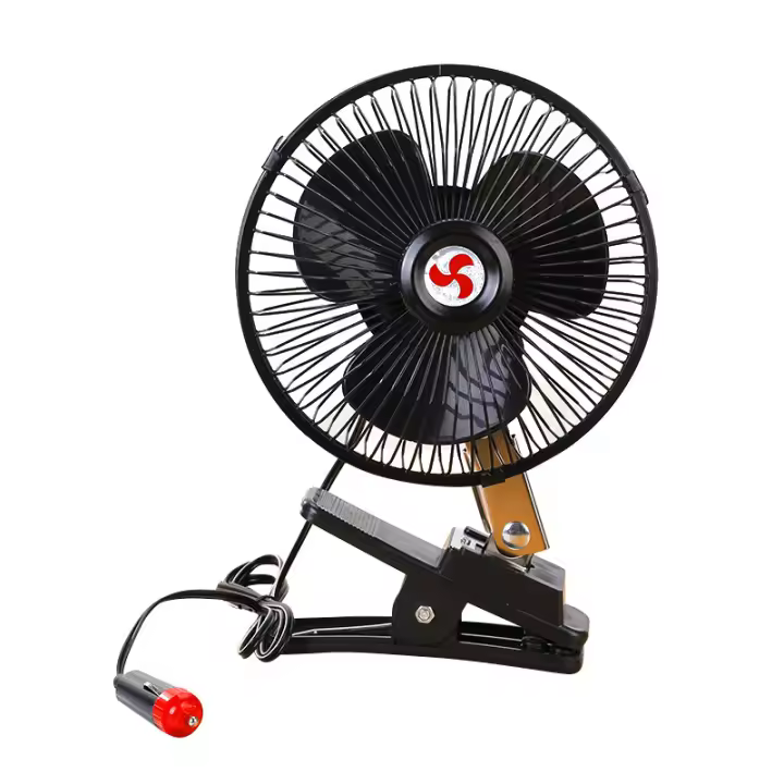 Mini Ventilador, 12V 8W Mini Portátil Auto Vehículo Clip-On Refrigeración Ventilador, 180 Grados Giratorio de Ventilador Poco Ruido para El Tablero del Camión del Automóvil - 1