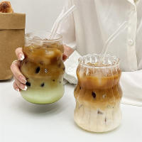 Vaso De Vidrio 530ml Tumbler De Agua Con Rayas Resistente Al Calor Para Té Jugo Leche Café Ideal Para Fiestas Y Bebidas Diarias - details 2