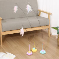 Juguete Interactivo Para Gatos Con Pluma Y Campana Adhesivo En Ventosa Removible Juguete Mano Para Divertir Y Entretener a Los Gatos - details 1
