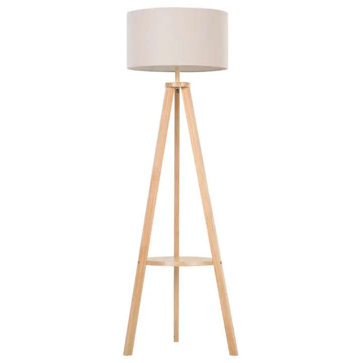 HOMCOM Lámpara de Pie Moderna para Dormitorio Estudio Salón con Luces E27 40W y Pulsador de Pie con Base Trípode Inoxidable 154cm - 1