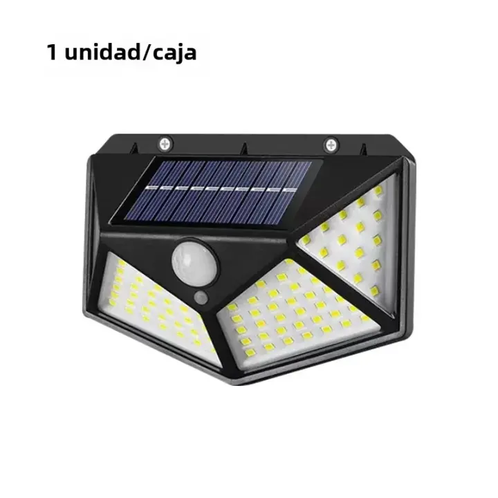Lámpara de pared Solar 100LED impermeable con sensor movimiento para jardín decorativo iluminación calle Exterior - 1