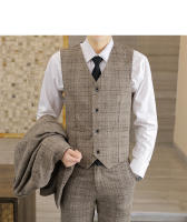 Traje De Negocios Para Hombre Slim Fit Conjunto Tres Piezas Con Chaleco Y Pantalones Elegante Vestimenta Profesional Para Bodas - details 8