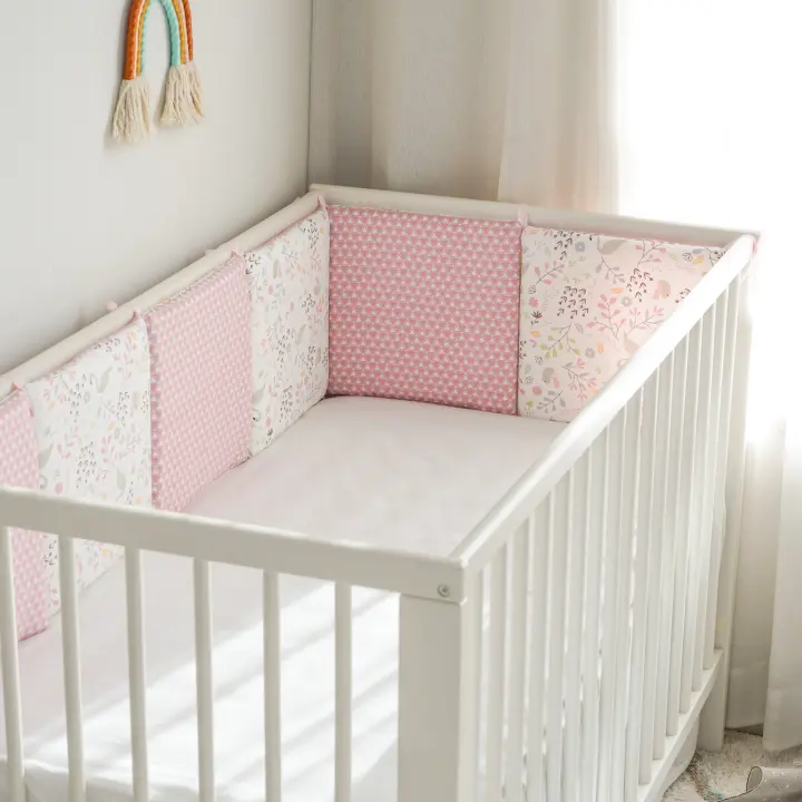 LALA - Juego de ropa de Cama para Cuna de Bebe, Algodón Puro, cerca de Cisne Rosa, 30x30x6, Pieza Entra, Lavado. - 1