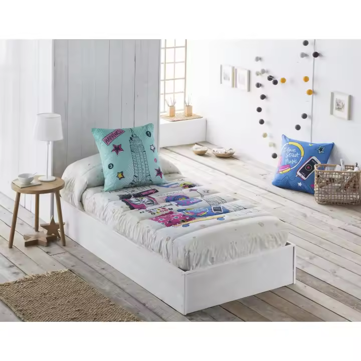 JVR - Edredón Ajustable modelo CITY - Tejido 100% Algodón - Estampado digital - Cama 80/90/105/135/150 - Fabricado en España - 1