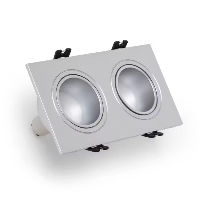 Ledkia Foco Downlight Cuadrado Basculante GU10 6W Corte 75x150 mm PC No Flicker 3000K Negro Blanco Cálido - 1