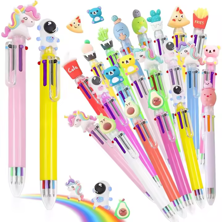 24 Boligrafos Multicolor para Niños, 6 en 1 Bolígrafo Kawaii, Multicolor Regalos para Fiesta, Gift Niños Colegio, Regalitos - 1