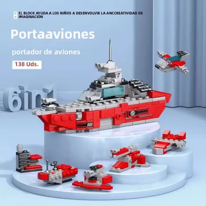 Bloques De Construcción De Barco Militar Para Niños Juguetes De Ciudades Para Niños Chicos Regalo De Navidad Bloques De Avión Y Barco De Guerra - 1