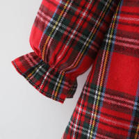 Conjunto De 2 Vestidos Para Niñas Con Colgante De Conejo Estilo Princesa De Primavera Y Otoño Largo Con Mangas Plaid Gran Escote Vestido De Algodón Y Poliéster - details 14