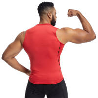 Camiseta De Compresión Para Hombre Vest Top De Gimnasio Y Running Deporte Sin Mangas Secado Rápido Estirable Capa Base Verano - details 10